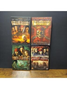 Pirates of the Caribbean DVD Lot, 1-3 & The Lost Disc, Depp, Knightley, Bloom